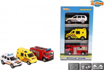 2-Play rescue team 3 hulpdiensten 11cm