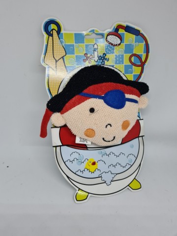 Katoenen badspons met borduurwerk, piraat