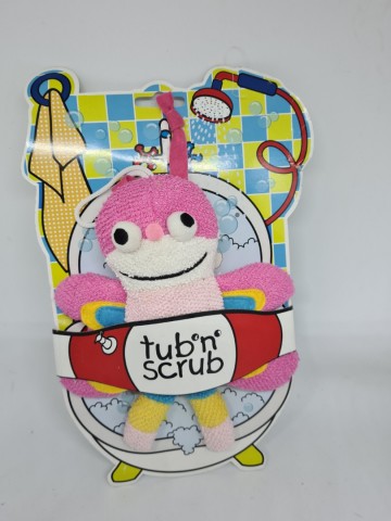 Katoenen badspons met borduurwerk,vlinder