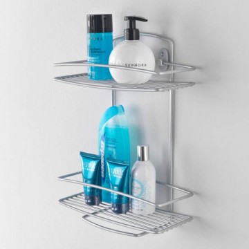 Metaltex badkamerrek Onda 26 x 11 x 35 cm RVS zilver