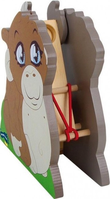 Small Foot Katapult Aap Hout 17 Cm Bruin