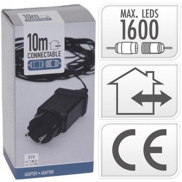Adapter met 10 meter snoer voor begin koppelverlichting van 31volt voor max1600 led