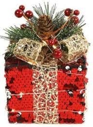 Countryfield decoratie cadeaubox led 13 cm rood