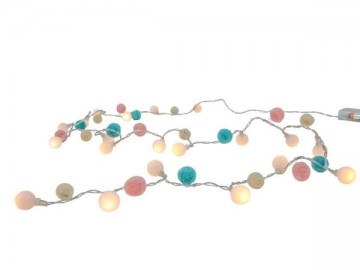 Deco draadverlichting 20 gekleurde bollen led met timer