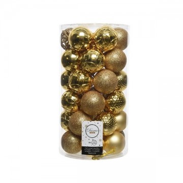 Kerstballenset kunststof 6cm 37st Goud