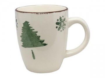 Kerst mok boom sneeuwvlok 350 ml aardewerk