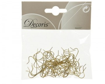 Kerstbalhaakjes 50 in zakje 35cm goud