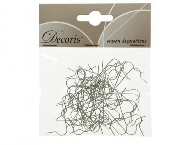 Kerstbalhaakjes 50 in zakje 4 cm zilver