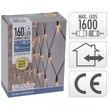 Koppelverlichting netverlichting met 160 led 2 x 1 m extra warm wit