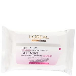 Loreal gezicht triple active comfort reinigingstissues 25 stuks 3072 300x300