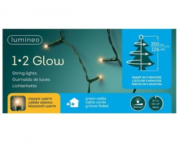 Lumineo kerstboomverlichting 1 2 glow 150 cm 126 led lampjes classic warm wit 1