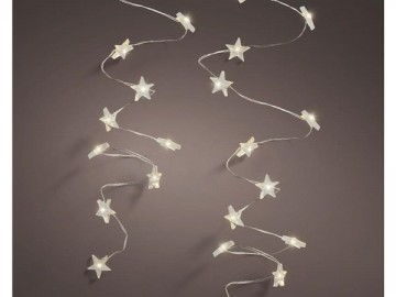 Lumineo micro led verlichting ster zilver warm wit 95 cm 20 led