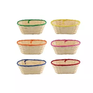 Mand bamboe gevlochten 25,5 x 16 x 10 cm