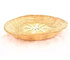 Schaal bamboe gevlochten rond laag 30 x 5 cm