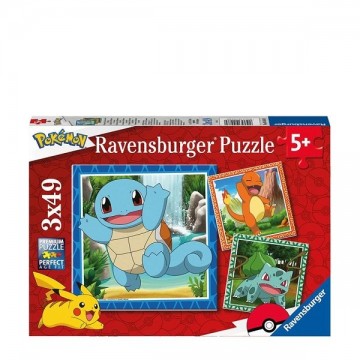 Ravensburger puzzel pokemon charmander bulbasaur and squirtle 3 x 49 stukjes 1