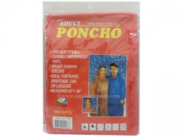 Regen poncho voor volwassenen vinyl one size fits all met capuchon