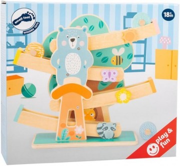 Small foot   houten knikkerbaan dieren pastel2