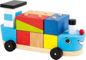 Small foot schip met bouwblokken