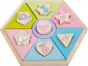 Small foot vormenpuzzel circusdieren junior hout 14 stukjes