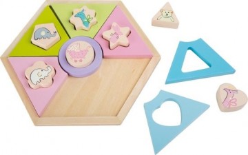 Small foot vormenpuzzel circusdieren junior hout 14 stukjes2