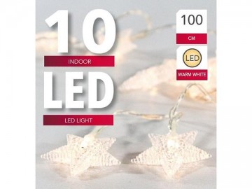 String verlichting ster met 10 led lampen warm wit en timer 100 cm