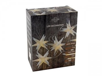 String verlichting ster wit van kunststof 12 cm met 6 led lampen warm wit