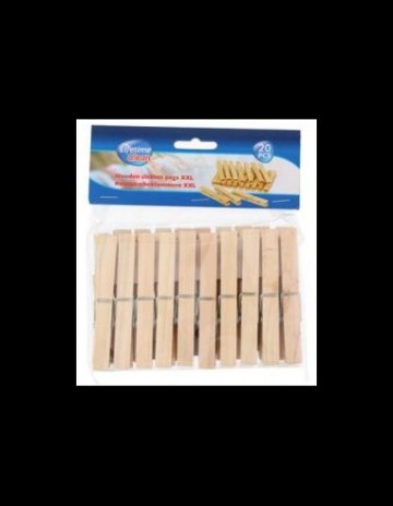 Wasknijpers 20 delig xxl hout